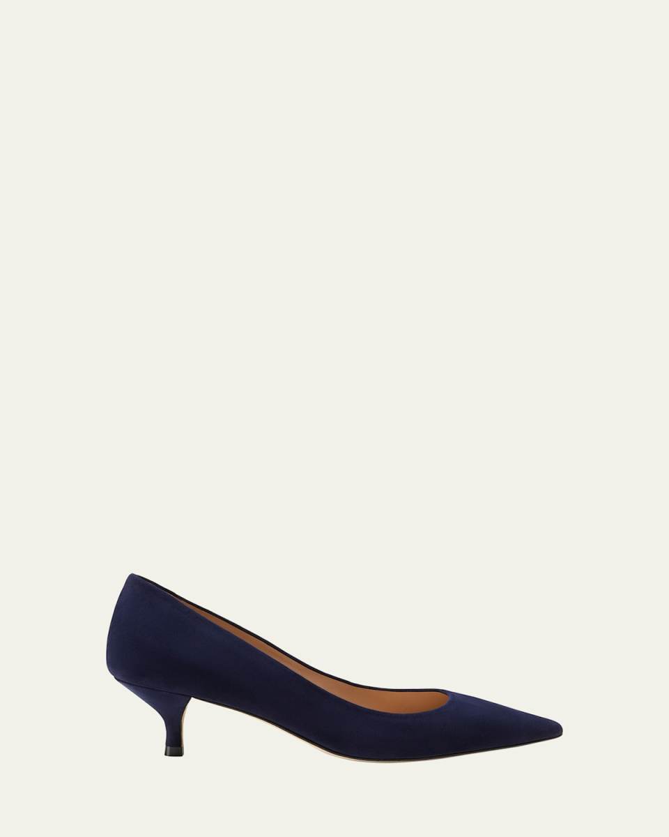 Stuart Suede Kitten Pumps